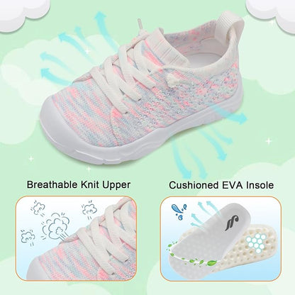 JIASUQI Toddler Shoes for Boys Girls Slip on Sneakers Wide Toe Walking Shoes Toddler Sock Shoes