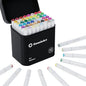 49 Alcohol Markers, With Bleeding-Proof Drawing Mat, Dual Tips Brush & Chisel Art Markers for Coloring, Sketching, Card Making and DIY Patinting- Perfect for Adults and Kids -Refillable