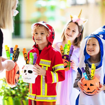 Shemira Halloween Party Favor for Kids, 48 Pcs Jumbo Pen in 6 Assorted Theme Designs for Trick or Treating, Goodie Bag Filler, Miniatures, School Classroom Rewards