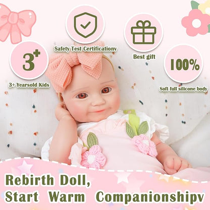 Special Edition, Girl 20 in, Full Silicone Baby Doll, Realistic Baby Dolls, Realistic Veins & Pose, Not Vinyl, Reborn Baby Dolls Silicone Full Body, Gift Set