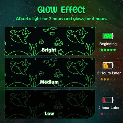 Shark Gifts for Boys Girls - Glow in The Dark Ocean Animal Blanket for Kids Age 1-14 Years Old Child Toddler Best Birthday Valentines Easter Christmas Party Favors Present Soft Cozy Throw 50"x60"