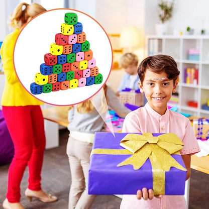 36 Pieces Foam Dice Colorful Cubes Block of Dice with Number Dots for Boy Girl Over 3+, Building, Educational Toys, Math Teaching, Pastime, Party Favors and Classroom Supplies