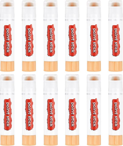 PATIKIL Tempera Paint Sticks, 12 Pcs Solid Tempera Paints Sticks Washable Bulk Markers Pen Quick Drying for Artists Beginners Art Supplies, Beige