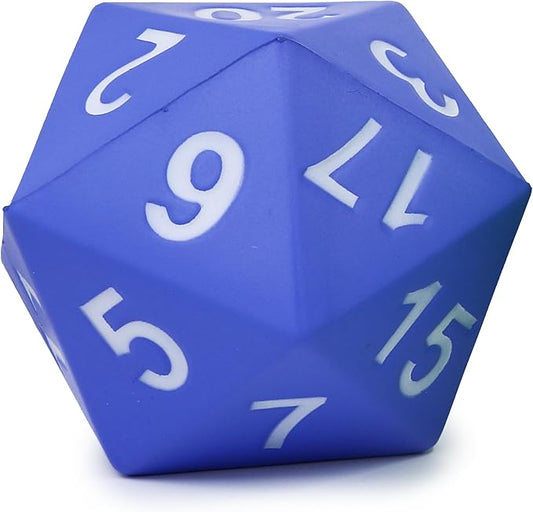 KESS Giant D20 Foam Dice: Oversized 20-Sided Dice for RPG and Collectors - 6 Vibrant Colors, Perfect for Outdoor Fun in Backyard, Pool, Beach. Ages 6+ (Blue)
