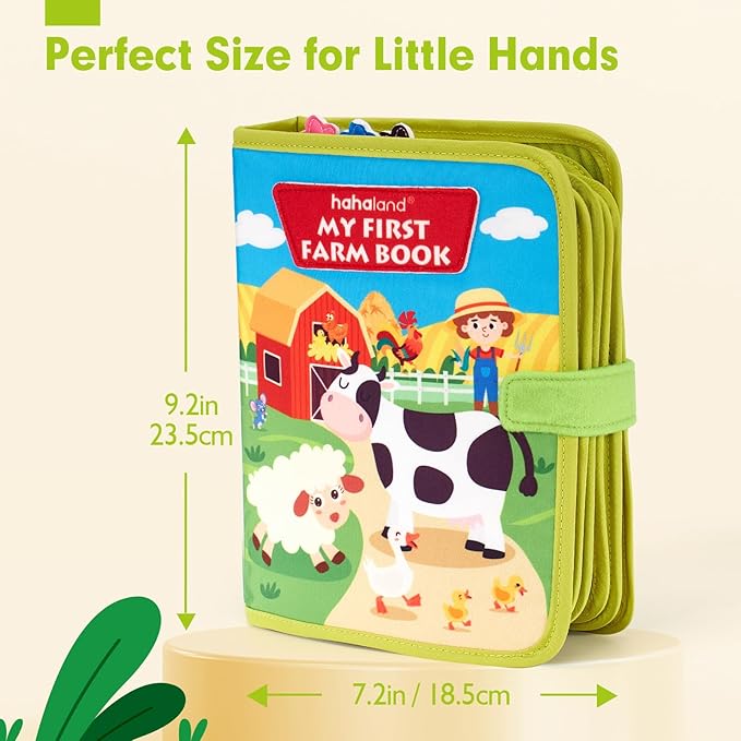 hahaland Busy Book for Toddlers 1-3 - Montessori Toys Busy Board for 1 Year Old Boy Gifts Girl Toys Educational Learning Quiet Activity Books Travel Toy One Year Old Birthday Christmas Toddler Gifts