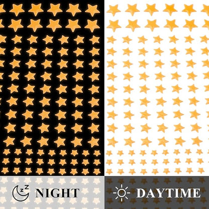 Glow in The Dark Stars Decals Decor 633 Pcs Luminous Dot Stars, 3D Starry Stars Glow in The Dark Stickers for Ceiling or Wall and Kids Bedroom Décor