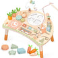 Activity Table for 1+ Year Old, 9-in-1 Montessori Wooden Sensory Play Table with Shape Sorter Fishing Game Bead Maze, Baby Activity Center Learning Toys for Toddler 12-18 Months