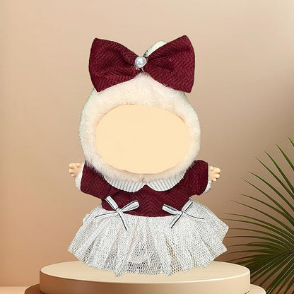 4 Pack—17cm Doll Clothes,Premium Doll Outfit with Accessories,Doll Princess Skirt,Cute Clothes Outfit for 17cm Dolls,End Dolls Fashion Clothing Set(No Dolls and Shoes) (Set K)