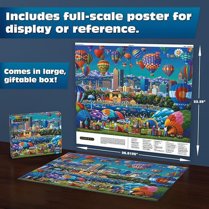 Buffalo Games - Sapphire Select- Eric Dowdle - Balloon Spectacular - 1000 Piece Jigsaw Puzzle – Challenging & Fun – Blue Core Puzzle Board – Giftable Display Box - Full Size Poster Included