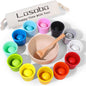 Rainbow Balls in Cups Toddler Montessori Toys - Color Sorting Toys for Toddlers for 3 Year Old Up, Learning Color Sorting and Counting, Kids Preschool Wooden Matching Games (12 Balls, 1.4 in)