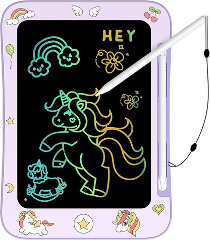 LCD Writing Tablet for Kids, Colorful Screen Drawing Board for 3-7 Year Old Boys & Girls - Educational Toys for Birthday & Christmas (Unicorn)