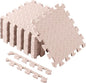 Shihanee 16 Pcs Foam Floor Baby Tiles 11.81 x 11.81 inches Foam Floor Mats Play Mats Bulk with Borders Interlocking for Kids Baby Playroom Nursery Gym（Beige）
