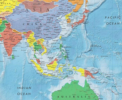 Swiftmaps World Premier Wall Map Poster Mural 24h x 36w