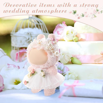 3 Pcs Wedding Outfits Dress for 6.7 Inches Doll Wedding Clothe Set Include Cute Headpiece Popular Dress Accessories, No Doll (Classic Style,White)