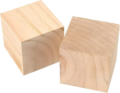 JEUIHAU 60 Pieces 2 Inch Wooden Cubes, Unfinished Wood Blocks, Natural Blank Wood Square Blocks for Painting, Puzzle Making, Decorating, Crafts and DIY Projects