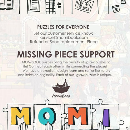MOMIBOOK 1000 Piece Puzzle for Adults Jigsaw Puzzles of Enchanted Magic House, Touch Film Painting Image Difficult Challenging Hard Impossible Puzzle Unique Funny Party Christmas Birthday Gifts