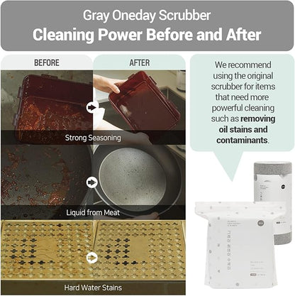 DEARCUS Gray One Day Scrubber - No Odor Dishcloths for Washing Utensils, Cookware, & Cooktop – Multipurpose Embossed & Lint Free PP Cleaning Cloths - for One Day Use, 2 Pack 200 Sheets