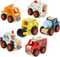 6Pcs Wooden Cars for Toddlers 1-3, Push and Go Vehicles, Kid Toys, Hand Push Cars for 1+ Year Old, Montessori