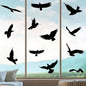 Anti-Collision Large Black Bird Shape Window Clings - Prevent Bird Strikes Double-Sides Window Stickers Decals for Glass Windows & Doors 16 Pieces in Total