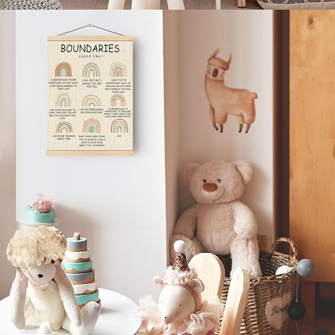 Boat Wades Feelings Wheel Poster Hanger Frame For Therapy Office,Emotion Wheel Mental Health Wooden Poster Hangers 12x16 Inch,Feelings Chart Wall Art For Nursery School Calming Corner Kids Room