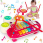 3 in 1 Musical Toys for Toddlers 1-3 Piano Xylophone Drum Set Toys for 1 2 3 Year Old Girls Birthday Music Instruments Baby Learning Developmental Sensory Toys Toddler Toys Age 1-2 2-3