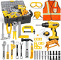 Zealous 48pcs Kids Tool Set with Tool Box & Electronic Toy Drill, Pretend Play Construction Kits for Kids Ages 3-5 Years Old, Toddler Boy Toys