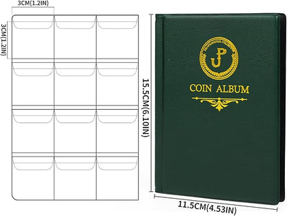 Uncle Paul Coin Album Coin Holder Coin Collection Book for Half Dollar/Small Dollar/50 Pence/Two pounds 60 Pockets CS3712GR