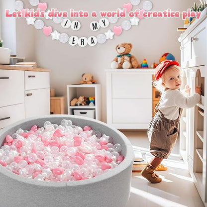 Ball Pit Balls Pack of 100 200 500 - Star and Round Set BPA Free Phthalate Free Non-Toxic Crush Proof Play Balls Soft Plastic Balls for Toddlers Baby Kids Birthday Pool Tent Party