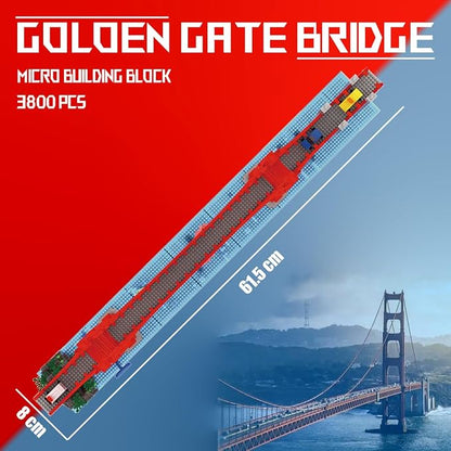 Golden Gate Bridge Micro Building Blocks Set （3800 Pieces）,Landmark Architecture Gift for Adult and Kid