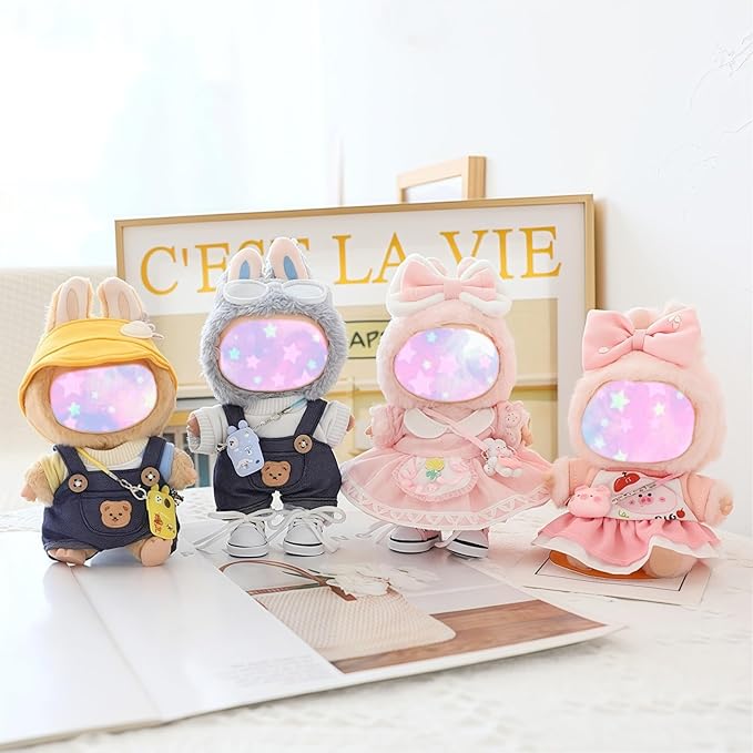 17cm Doll Clothes Set, 4 Pieces Dress Skirt Outfit Set for 6.7inch Doll Suit, Cute Fashion Bowknot Shoes Clothes Accessories for 1st/2nd/3rd Gen Dolls Play & Display Pink