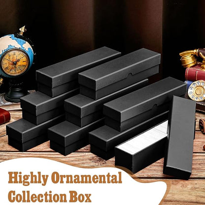 Teling 4 Pcs Coin Storage Box 2x2inch Flip Holders Collectors Coin Supplies Holders for Cents Collection Cardboard (Black)