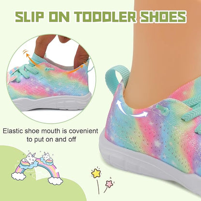 JIASUQI Toddler Shoes for Boys Girls Slip on Sneakers Wide Toe Walking Shoes Toddler Sock Shoes