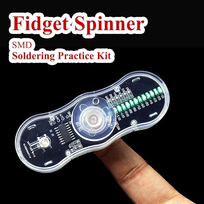 ISolderStore LED Rotating Gyroscope DIY Kit 2 Leaves Gyroscope SMD Soldering Project Soldering Practice Kit Electronics Kit for Students