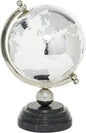 Deco 79 Marble Globe with Marble Base and Tiered Base, 8" x 8" x 13", Silver