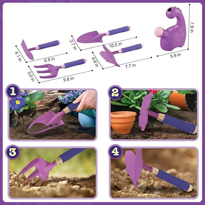 15 PCS Kids Gardening Tool Set for Girls Boys, Toddler Gardening Tools Set with Wheelbarrow, Flower Pot, Storage Bag, Rake, Fork, Shovel, Apron, Outdoor Garden Tool Play Set for Kids