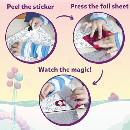 Skillmatics Foil Fun - Unicorns & Princesses, No Mess Art for Kids, Craft Kits & Supplies, DIY Creative Activity, Travel Toys, for Ages 4, 5, 6, 7, 8, 9