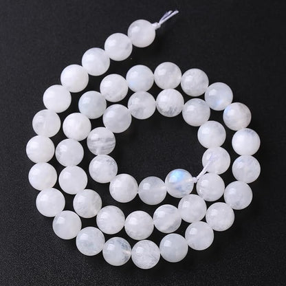 160PCS 4MM Natural Stone White Moonstone Gemstone Semi Precious Beads for Jewelry Making DIY Bracelet