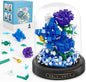 QLT QIAOLETONG Flower Bouquet Building Set, 630 PCS Blue Rose Mini Building Blocks Kit for Adults, Flowers Botanical Collection for Home Decor, Mother's Day for Her Mom Women Wife Girlfriend
