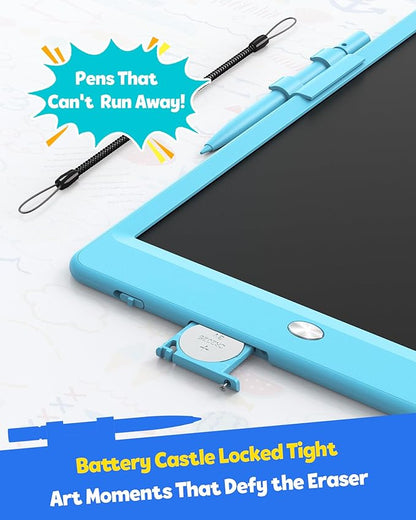 TEKFUN LCD Writing Tablet Doodle Board, 10inch Colorful Drawing Tablet Writing Pad, Kids Travel Essentials, Toddler Toys for 3 4 5 6 7 8 Year Old Girls Boys (Blue)