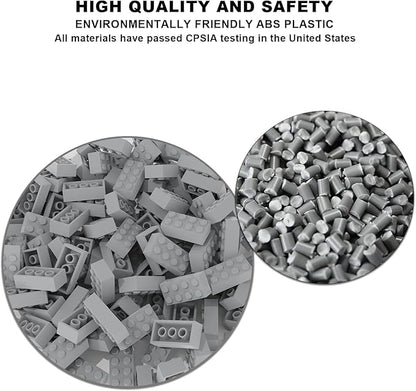 500 Piece Light Gray Bricks Bulk, Gray 2x4 Building Bricks Flat, Compatible with Lego Parts and Pieces: 2x4 Light Grey Bricks(Color: Light Gray), A0001