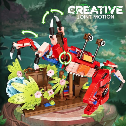 3 in 1 Parrot Building Block Set, Creative Animal Flower Construction Toy for Kids, Transform into Parrot, Chameleon & Crab Figures – Ideal for Home Decor & Creative Gifts