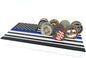 Glamtune 6 Row Coin Holder American Flag Display Stand Thin Blue Line Military Challenge Coin Case