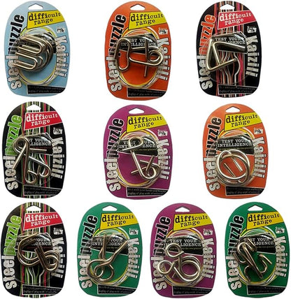 Ahyuan Large Assorted Metal Brain Teaser Puzzles 12 Pack Metal Wire IQ Puzzles with Paper Box Gift Package Great Educational Intelligence Games Toys Party Favors for Kids Adults
