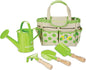 Kids Metal Gardening Tools Set, Childrens Gardening Tool Kit with Canvas Tote Bag and Metal Watering Can, Metal Hand Rake, Trowel and Shovel, FSC Certified Wood