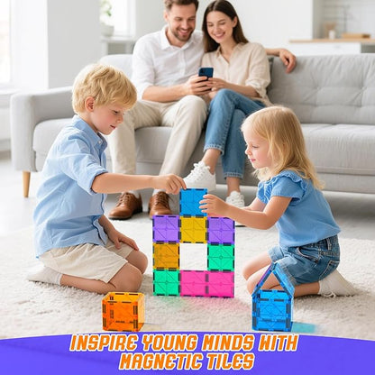 16PCS Square Magnetic Tiles Magnet Expansion Set, Construction Building Blocks, Starter Set for Kids Ages 3+