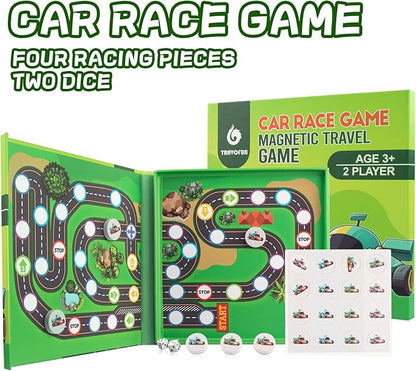 Magnetic Car Race Game for Kids 3-8 - Perfect Travel Toy for Toddlers - Fun Road Trip & Airplane Activity - Camping Game Essentials for Kid