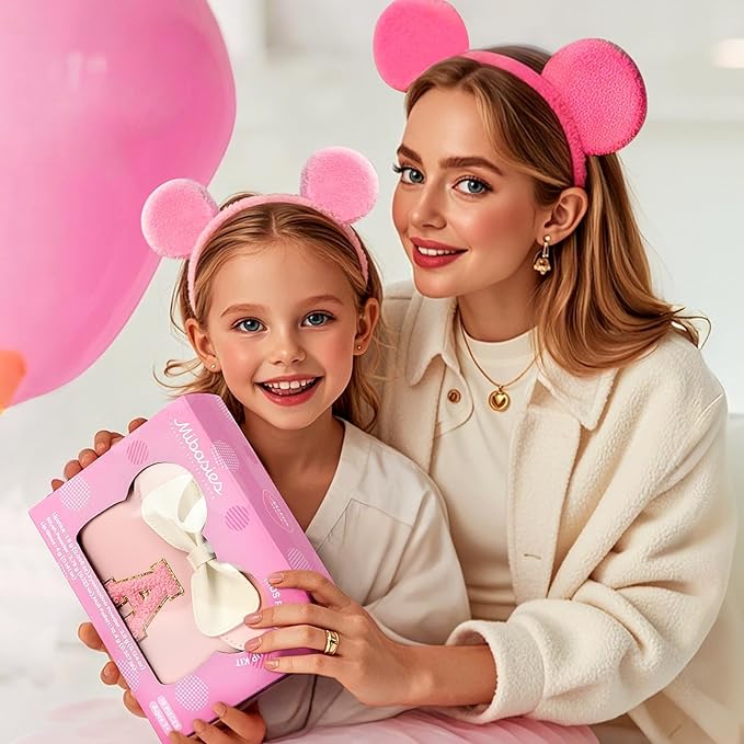 Kids Real Makeup Kit for Girls - 18Pcs Non-Toxic Washable Make Up Toys with Initial Toddler Purse - Personalized Birthday Gifts for Age 3 4 5 6 7 8 9 10 Years Old Girls Vanity Set - V