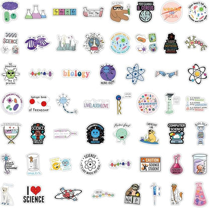 110pcs Science Stickers Pack, Chemistry, Biology, Physics, Science Classroom Decor for School Teacher Student Laboratory Sticker Decals for Laptop Water Bottle Notebook Science Party Favors and Decor