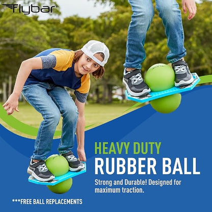 Flybar Pogo Trick Ball for Kids – Balance Bounce Board with Anti-Slip Deck – Pump Included - Indoor & Outdoor Toys for Boys and Girls Fun Way to Reduce Screen Time Supports up to 160 lbs – Ages 6+