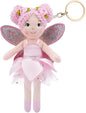 June Garden 7" Enchanted Garden Fairy Doll Elara - Plush Soft Keychain - Bag Charm Gift for Girls - Pink